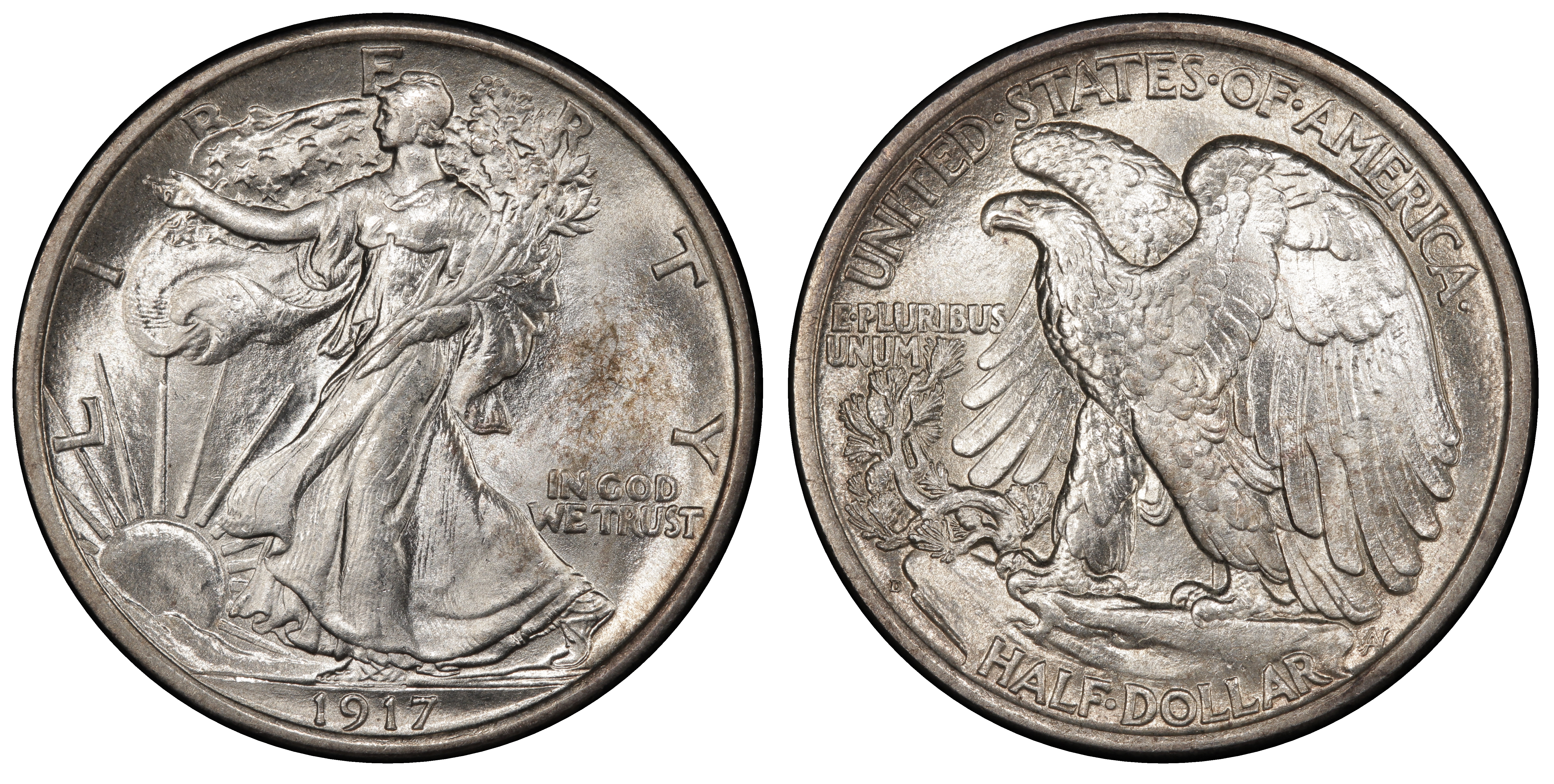 Paragon Numismatics - Half Dollar Coin - 1917 Walking Liberty Half Dollar