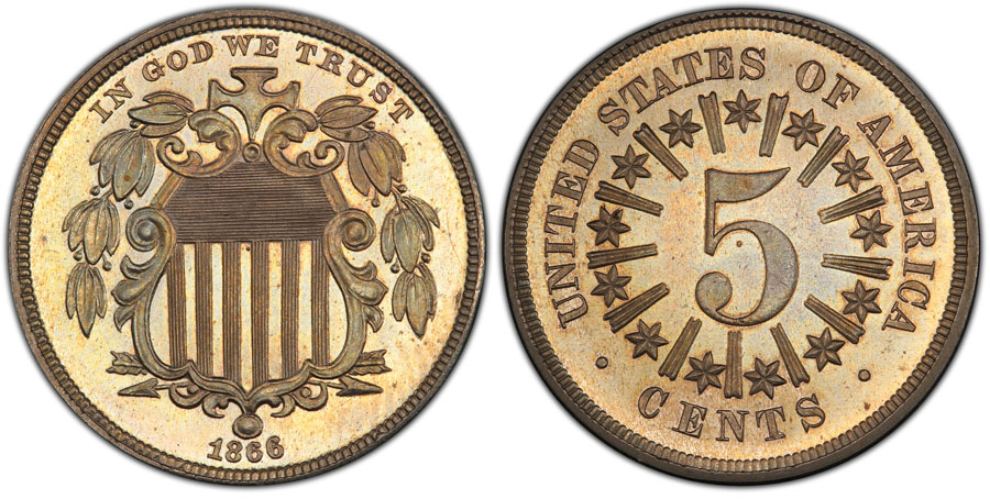 Paragon Numismatics - Nickels Coin - 1866 Shield Nickel