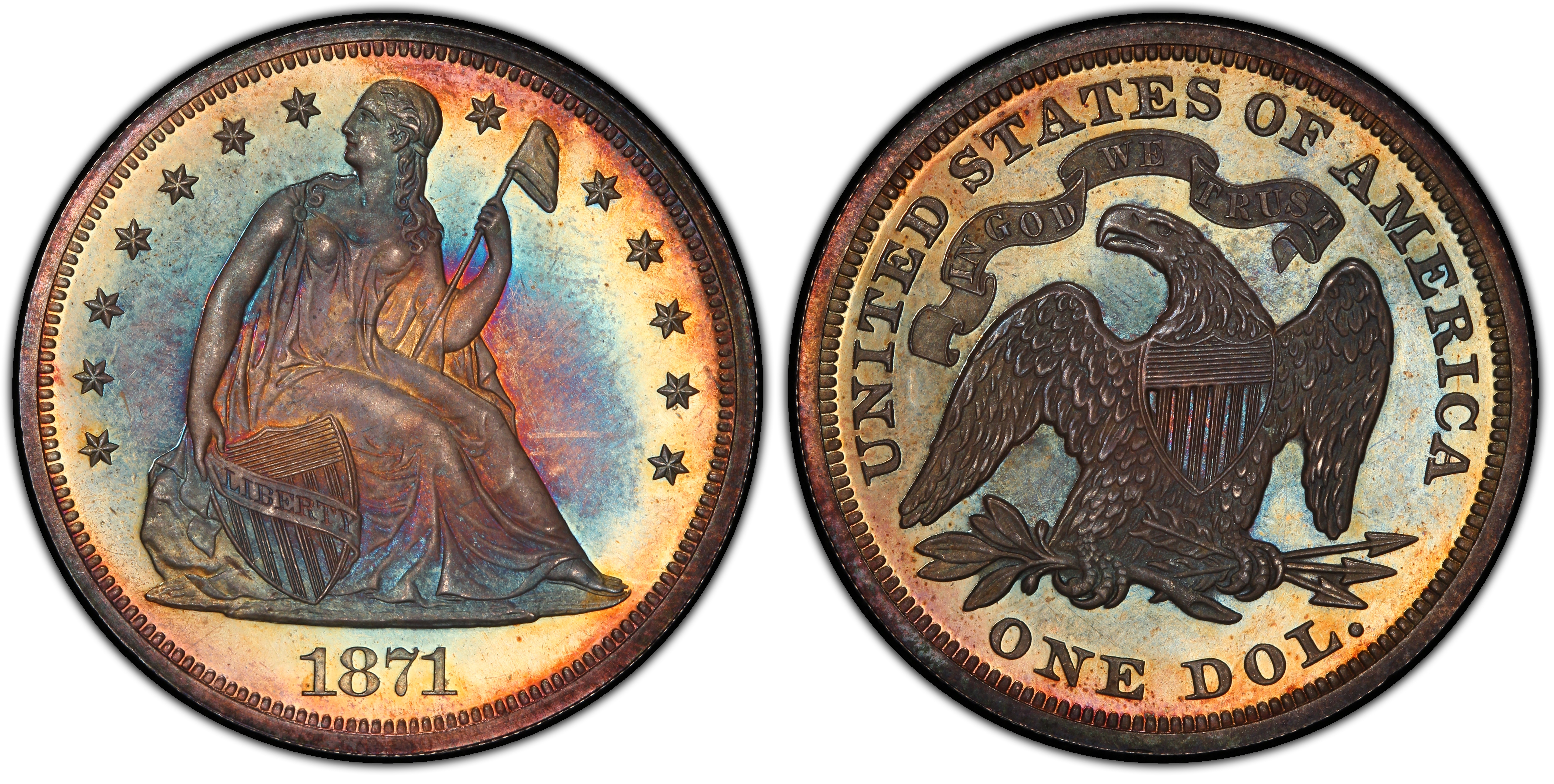 Paragon Numismatics - Silver Dollar Coin - 1871 Liberty Seated Silver Dollar
