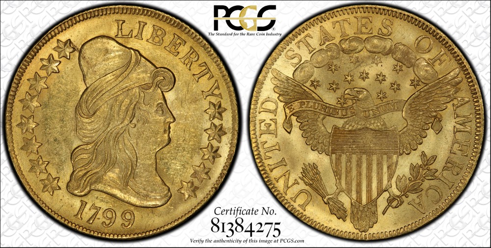 Paragon Numismatics - Liberty Cap Gold Coin - 1799 $10.00 Draped Bust Heraldic Eagle