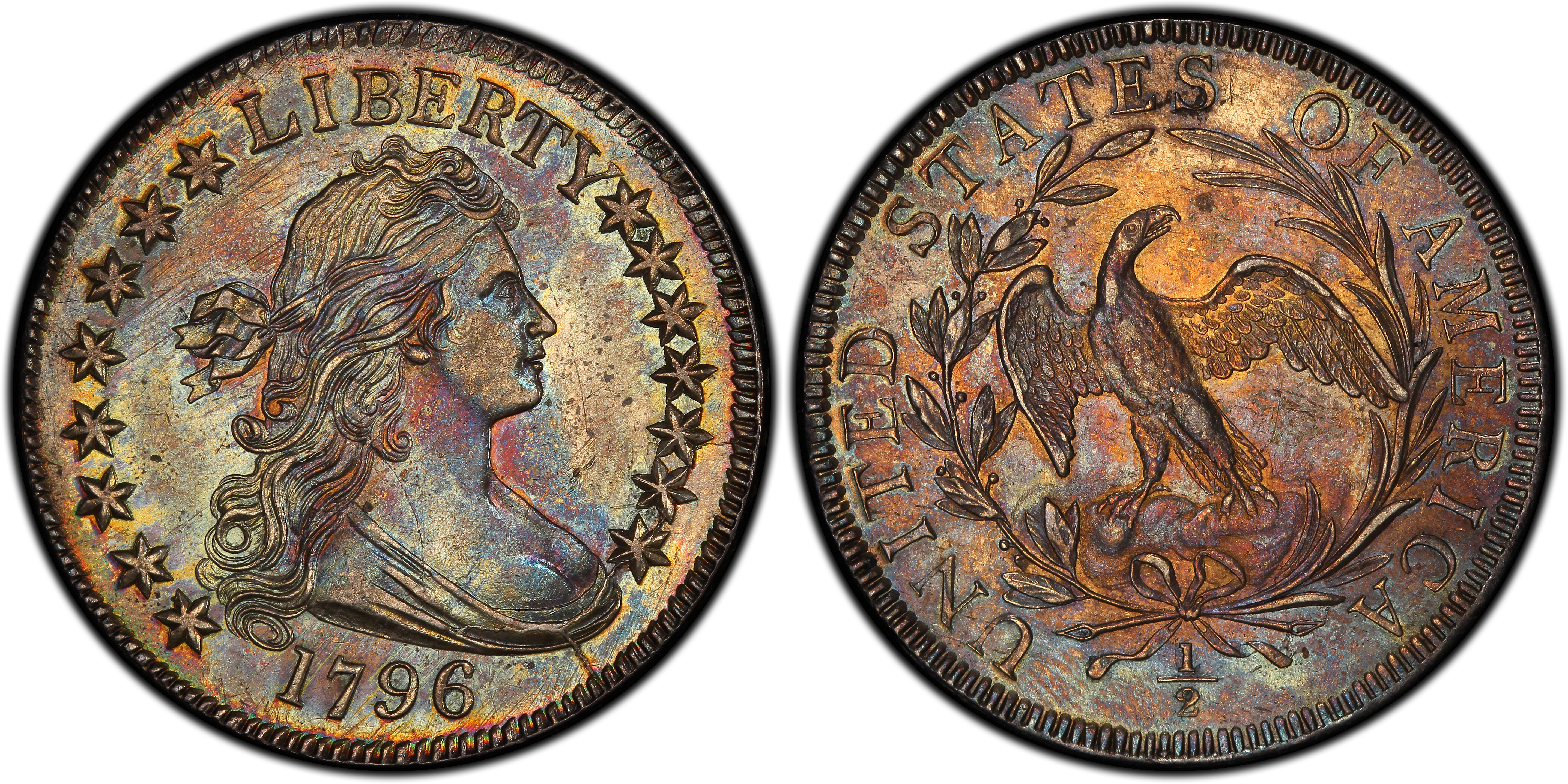 Paragon Numismatics - Half Dollar Coin - 1796 Flowing Hair Half Dollar